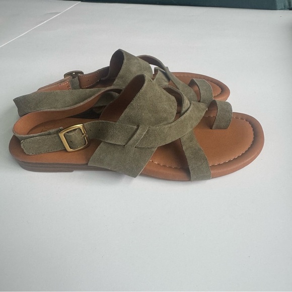 SARTO By Franco Sarto Olive Green Suede Strappy Sandals - Picture 2 of 6